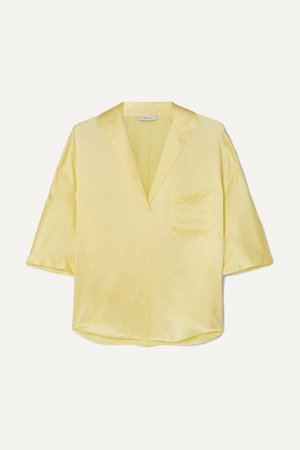 Yellow Silk-satin shirt | Vince | NET-A-PORTER