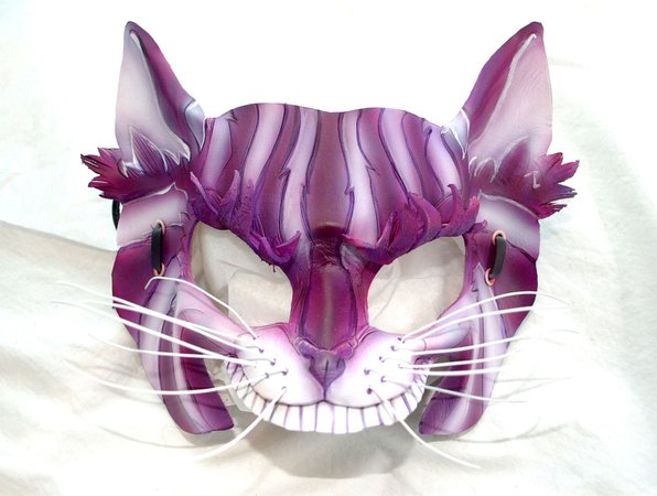 Pinterest Reserved for Kim -- Cheshire Cat Leather Alice in Wonderland Cosplay Mask Tim Burton Version Colors