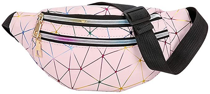 Estwell Bum Waist Bag Festival Fanny Pack 3 Zip Pockets Fashion Waterproof PU Leather Waist Pouch Travel Holiday Waist Pack for Women Ladies Girls: Amazon.co.uk: Sports & Outdoors