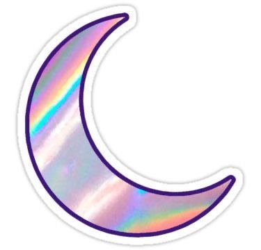 holo moon sticker
