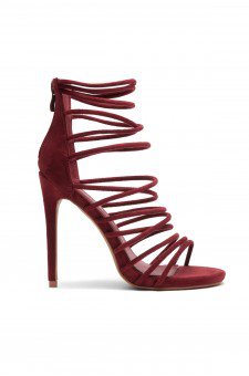Women's Lenavia: Stiletto heel, strappy, peep toe in Burgundy