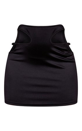 Black Metallic Disco Extreme Cut Out Mini Skirt - Mini Skirts - Skirts - Womens Clothing | PrettyLittleThing USA