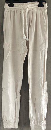 cream cotton high waist trousers