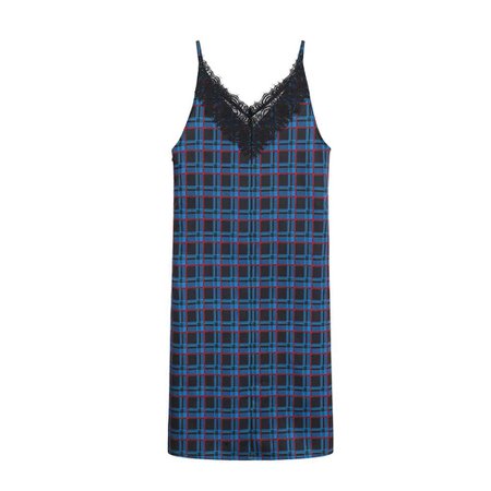 Blue KENAL Checkered Plaid Cami Dress | JessicaBuurman