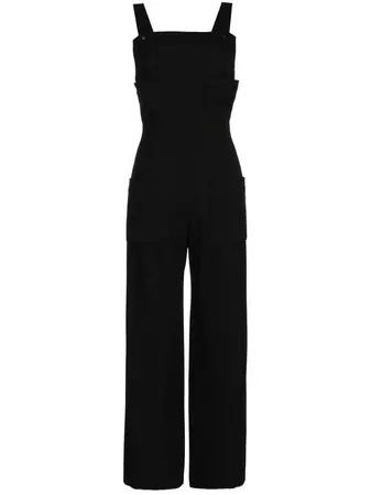 CHANEL Pre-Owned 1996 straight-legged Wool Dungarees playsuit jumpsuit pants - Farfetch