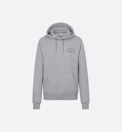 Sweat à capuche en jersey de coton gris à logo "CD Icon" - Prêt-à-porter - Mode Homme | DIOR