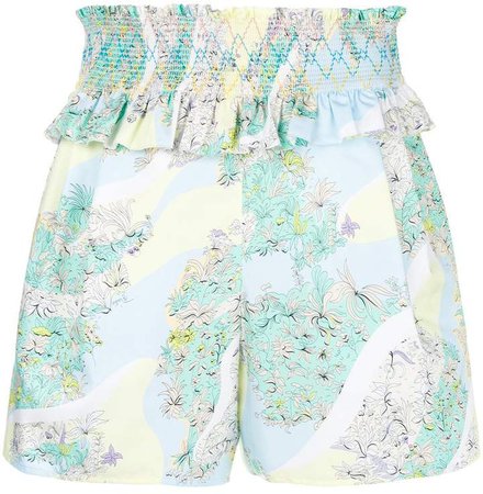 ruffled floral shorts