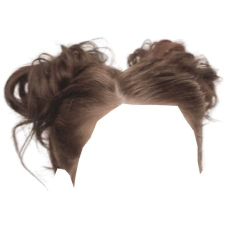 brown hair high messy double space buns hairstyle