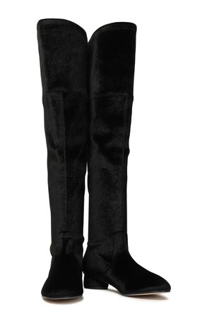 Black Velvet over-the-knee boots | Sale up to 70% off | THE OUTNET | STUART WEITZMAN | THE OUTNET