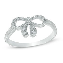 Diamond Accent Bow Ring in Sterling Silver