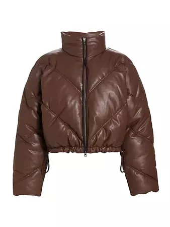 Shop A.L.C. Morrison Coated Cropped Puffer Jacket | Saks Fifth Avenue