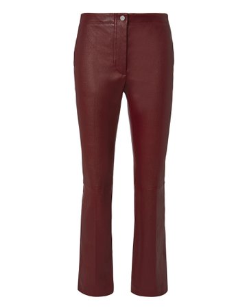 Red Leather Ankle Pants