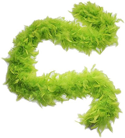 Amazon.com: Cynthia's Feathers 80g Chandelle Feather Boas Over 30 Color & Patterns (Lime Green): Clothing