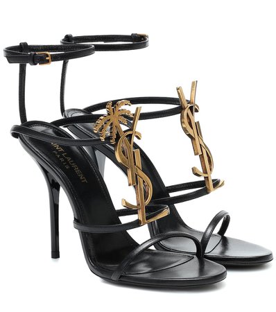 Saint Laurent - Cassandra 110 leather sandals | Mytheresa
