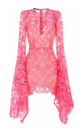 The Bartley Lace Long Sleeve Mini Dress with Slip by Alex Perry | Moda Operandi
