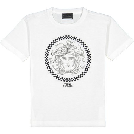 Young Versace Boys Medusa Logo T-shirt in White