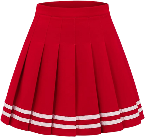 red and white cheerleading skirt