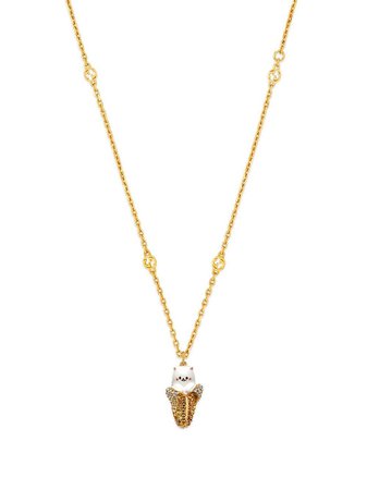 Gucci x Bananya gold-tone crystal-embellished necklace gold 662494I6656 - Farfetch
