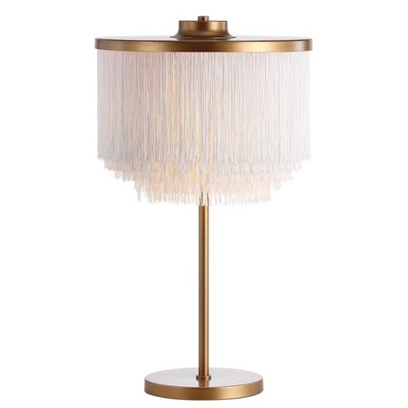 Shop Coco 27.5" Fringed/Metal LED Table Lamp, Gold/White by JONATHAN Y - On Sale - Free Shipping Today - Overstock - 23616083