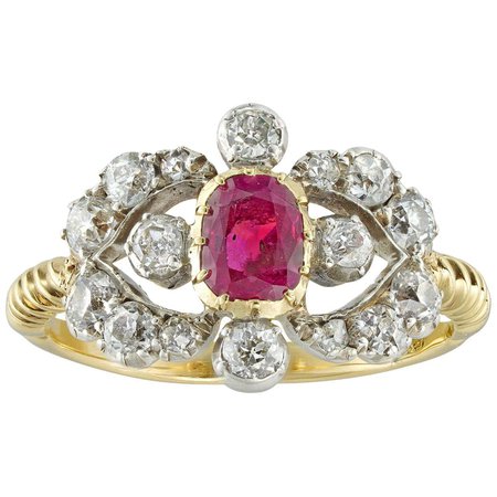Victorian Ruby and Diamond Ring For Sale at 1stDibs