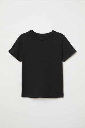 Cotton T-shirt - Black - Kids | H&M GB