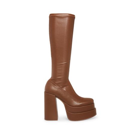 CYPRESS Brown Platform Boots | Women's Vegan Leather Boots – Steve Madden