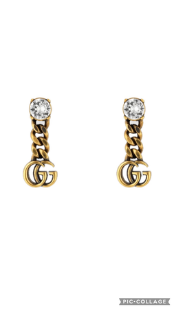 crystal dangle double g earring