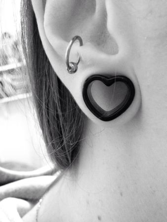ear gauges heart shaped