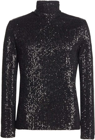 AMI Sequined Long Sleeved Top