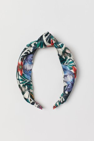 Hairband with Knot - Natural white/floral - Ladies | H&M US
