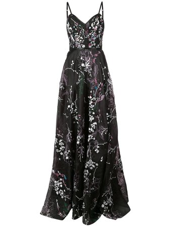 Marchesa Notte Floral Embroidered Gown Ss19 | Farfetch.com