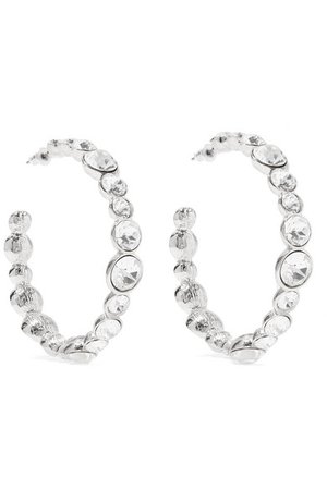 Kenneth Jay Lane | Silver-tone crystal hoop earrings | NET-A-PORTER.COM