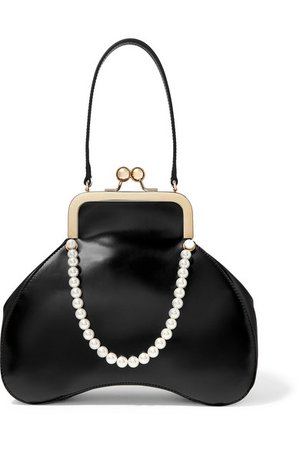 Simone Rocha | Baby Bean faux pearl-embellished leather tote | NET-A-PORTER.COM