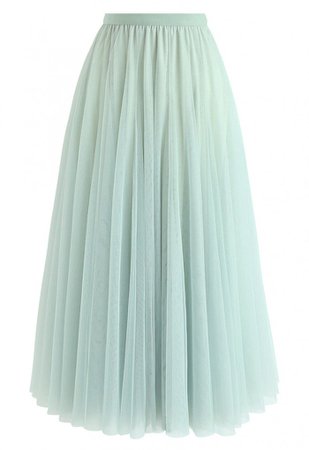 My Secret Weapon Tulle Maxi Skirt in Mint - Skirt - BOTTOMS - Retro, Indie and Unique Fashion