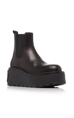 Garavani Beatle Platform Leather Boots By Valentino | Moda Operandi