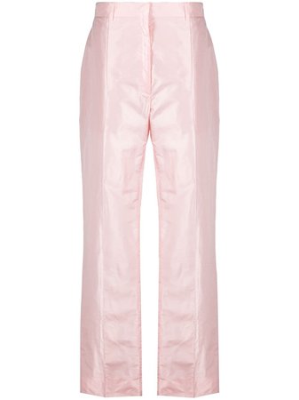Shop pink Prada high-waist satin trousers with Express Delivery - Farfetch