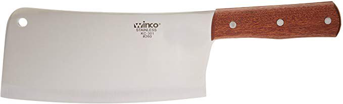 Winco Heavy Duty Cleaver with Wooden Handle, Stainless Steel: Amazon.ca: Home & Kitchen