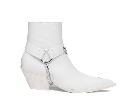 Cowboy Ankle Boots White