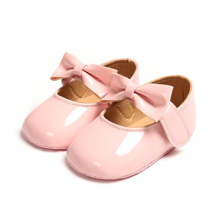 Infant Newborn Toddler Baby Girls Shoes Mary Jane Flats Bowknot Design Anti-Slip Soft Sole PU Leather Moccasins for Prewalkers Birthday Wedding Crib Shoes - Walmart.com
