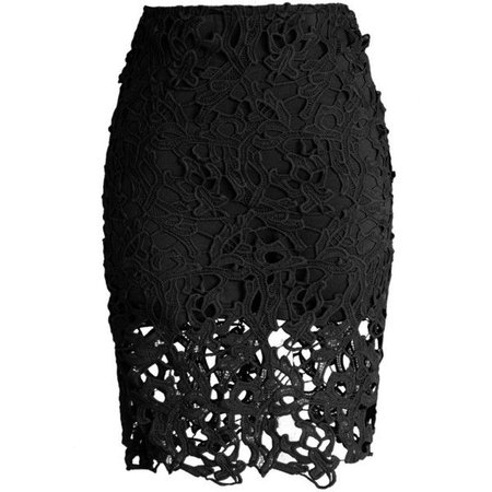 Black Lacfe Pencil Skirt