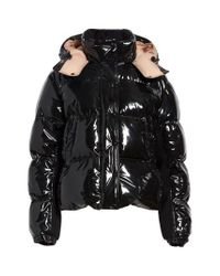 Moncler Gaura Shiny Down Quilted Puffer Coat in Black - Lyst