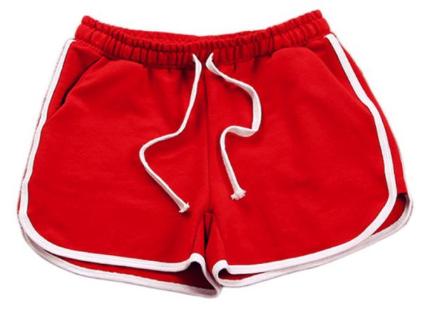 red sweat shorts