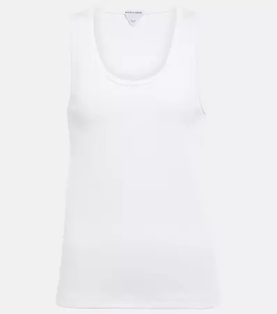 Cotton Blend Tank Top in White - Bottega Veneta | Mytheresa