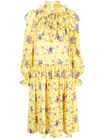 Andersson Bell floral-print Ruffled Midi Dress - Farfetch