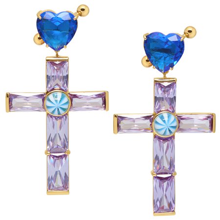 Lilac Cross Earrings • JIWINAIA JEWELLERY