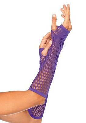 Purple Fishnet Fingerless Cybergoth Gloves (Triangle Shaped)