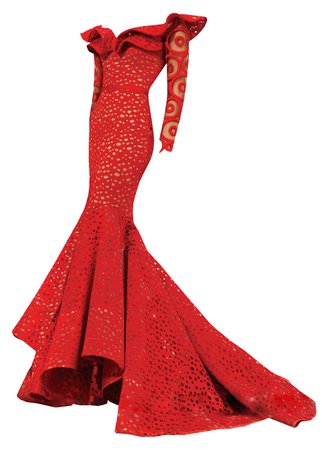 dress long red mermaid