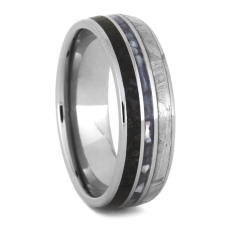 silver and black mens ring