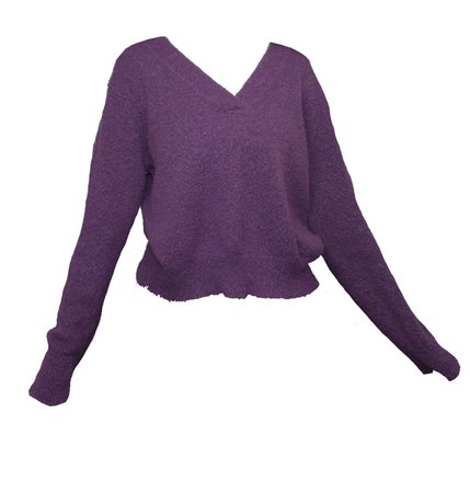 purple v neck sweater
