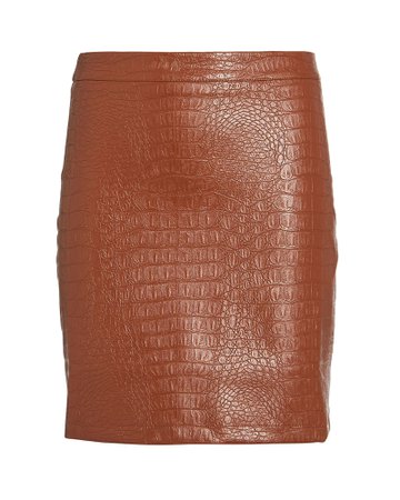 Andamane | Bertha Croc Faux Leather Skirt | INTERMIX®
